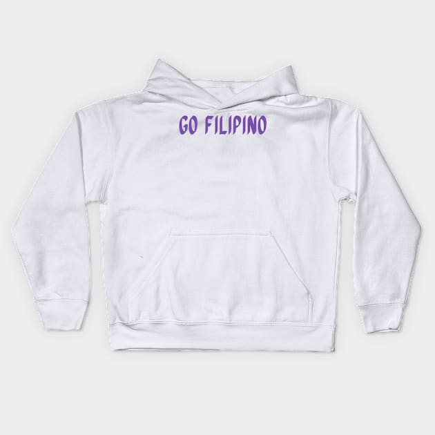 Go Filipino (Ube Text Logo) Kids Hoodie by gofilipinopod